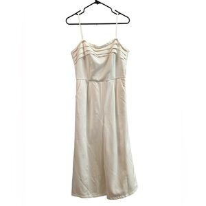 White classy sleeveless wide leg crop jumpsuit